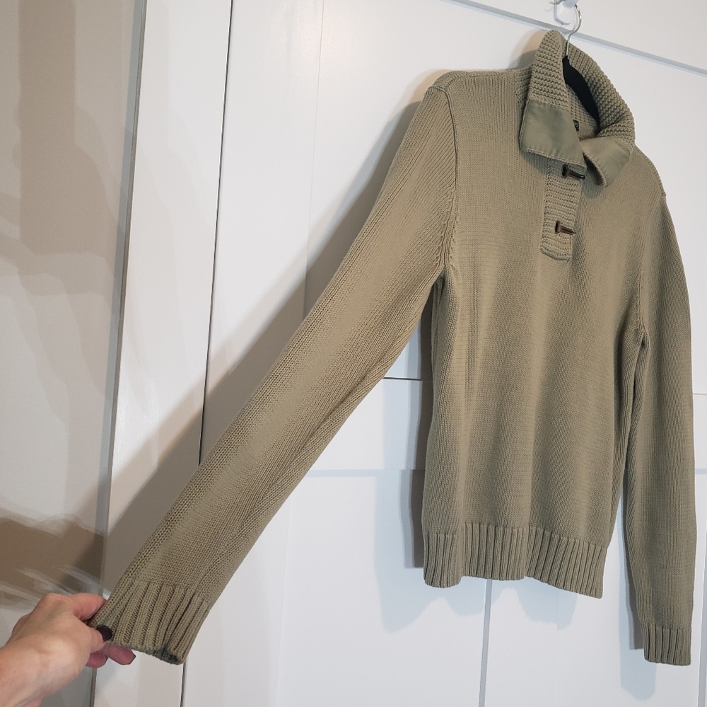 Lauren Ralph Lauren Knit Pullover Sweater Double Metal Clasps Olive Green Size L - Picture 6 of 13